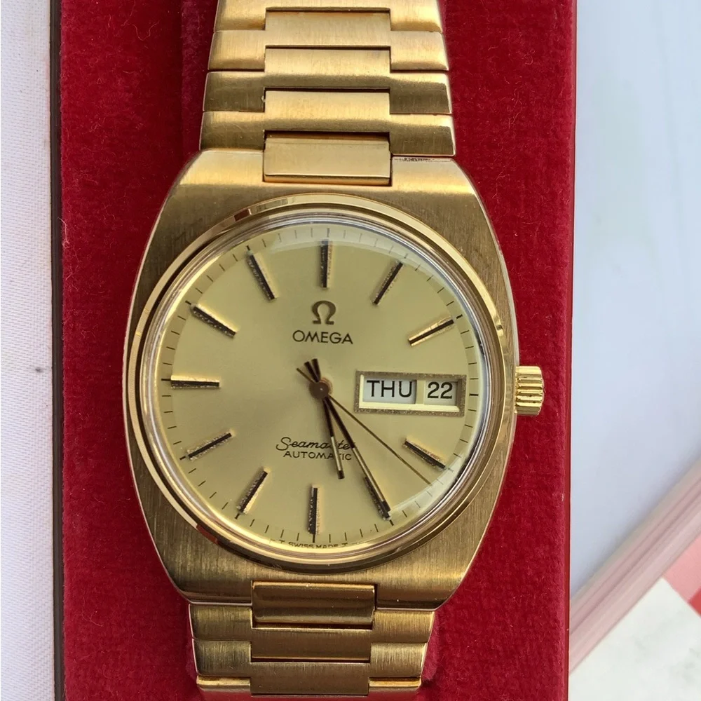 Mens AUTOMATIC OMEGA Gold Tone Day-Date Bracelet Watch ❤️‍🔥❤️‍🔥❤️‍🔥